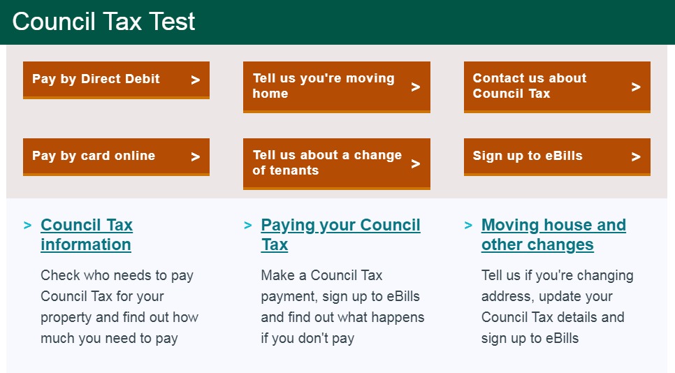 Image of redesigned council tax page